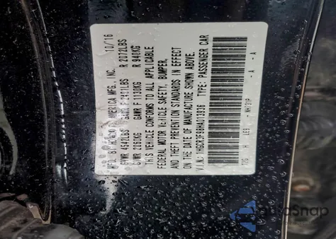 2017 Honda Accord Touring z USA, uszkodzony, nr VIN 1HGCR3F98HA013936